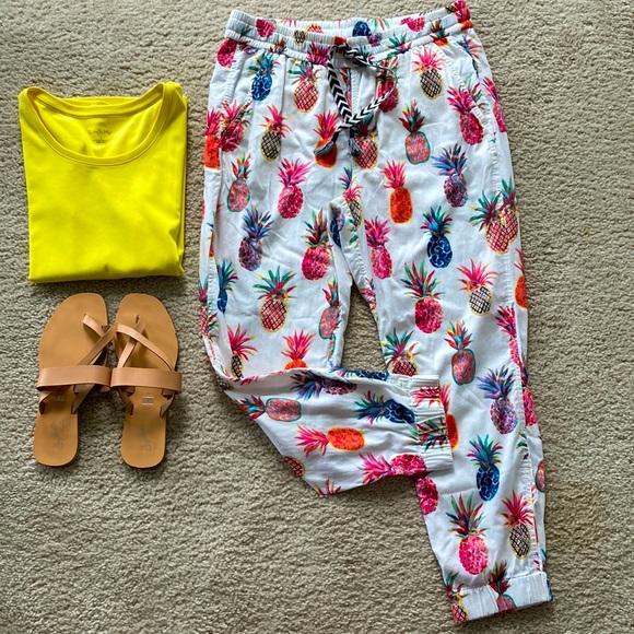 J. Crew Pants - J. Crew X Ratti Rainbow Pineapple Print Joggers